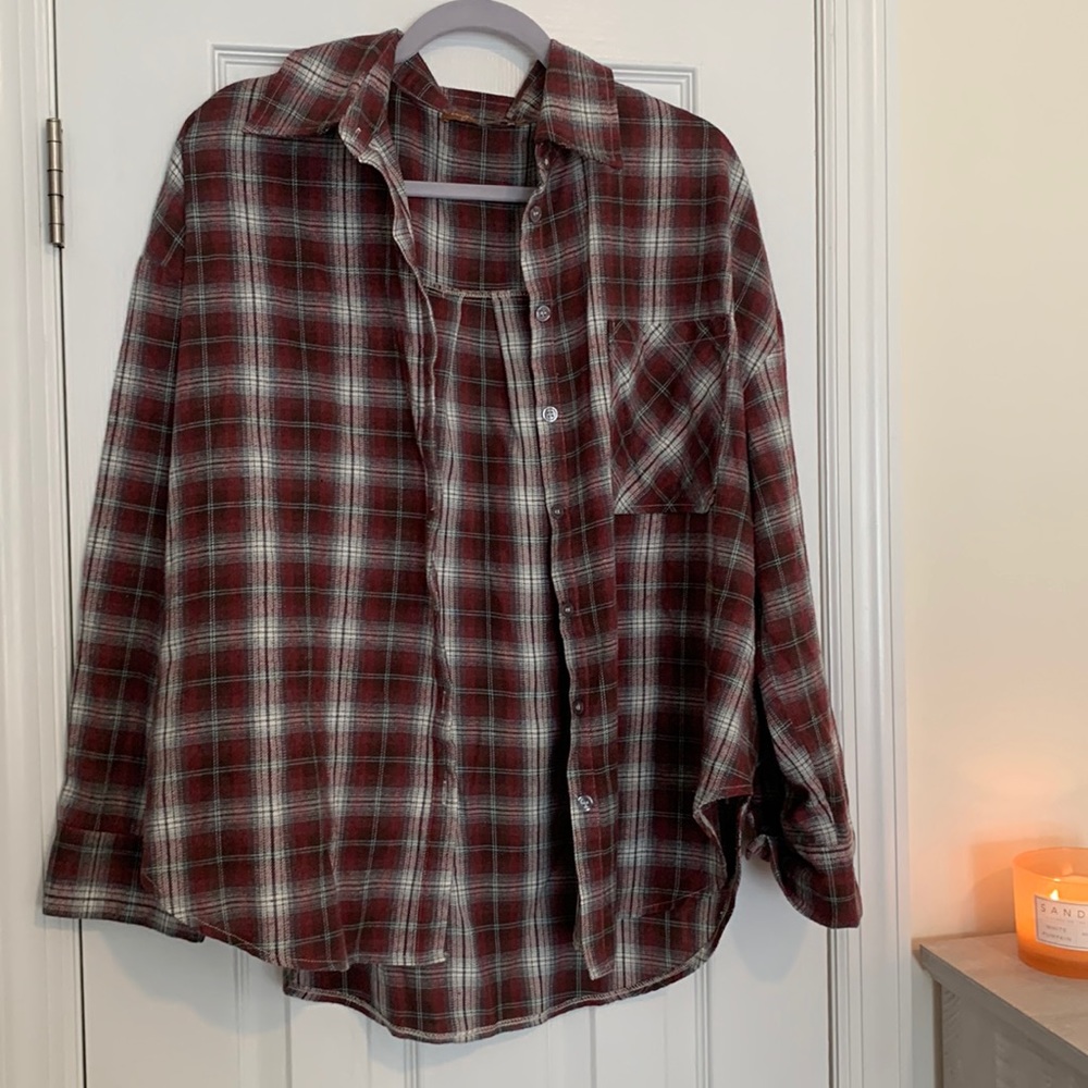 Burgundy Plaid Shirt